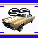 NEW 1970 Gold Chevy Chevelle SS w/ SS Logo License Plate FREE SHIPPING! NEW 1970 Gold Chevy Chevelle SS w/ SS Logo License Plate FREE SHIPPING!