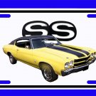 NEW 1970 Yellow Chevy Chevelle SS w/ SS Logo License Plate FREE SHIPPING!