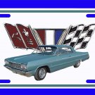 NEW 1964 Blue Chevy Impala License Plate FREE SHIPPING!