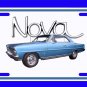 NEW 1966 Blue Chevy Nova w/ Nova Logo License Plate FREE SHIPPING!