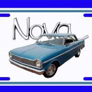 NEW 1965 Blue Chevy Nova w/ Nova Logo License Plate FREE SHIPPING!