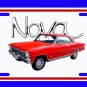 NEW 1966 Red Chevy Nova w/ Nova Logo License Plate FREE SHIPPING!