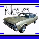 NEW 1968 Green Chevy Nova w/ Nova Logo License Plate FREE SHIPPING!
