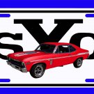 NEW 1969 Red Chevy Yenko Nova w/ YSC Logo License Plate FREE SHIPPING!