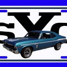 NEW 1969 Blue Chevy Yenko Nova w/ YSC Logo License Plate FREE SHIPPING!