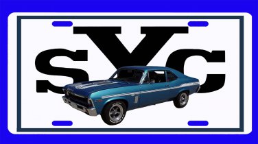 NEW 1969 Blue Chevy Yenko Nova w/ YSC Logo License Plate FREE SHIPPING!