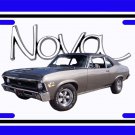 NEW 1970 Pewter Chevy Nova w/ Nova Logo License Plate FREE SHIPPING!