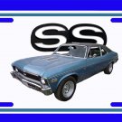 NEW 1972 Blue w/black vinyl Chevy Nova w/ Nova Logo License Plate FREE SHIPPING!