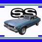 NEW 1972 Blue w/black vinyl Chevy Nova w/ Nova Logo License Plate FREE SHIPPING!