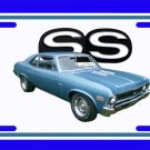 NEW 1972 Blue Chevy Nova w/ SS Logo License Plate FREE SHIPPING! NEW 1972 Blue Chevy Nova w/ SS Logo License Plate FREE SHIPPING!