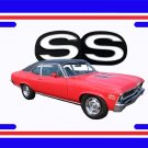 NEW 1972 Red w/black vinyl Chevy Nova w/ Nova Logo License Plate FREE SHIPPING! NEW 1972 Red w/black vinyl Chevy Nova w/ Nova Logo License Plate FREE SHIPPING!