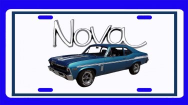 NEW 1969 Blue Chevy Yenko Nova w/ Nova Logo License Plate FREE SHIPPING!