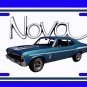 NEW 1969 Blue Chevy Yenko Nova w/ Nova Logo License Plate FREE SHIPPING!