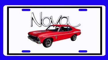 NEW 1969 Red Chevy Yenko Nova w/ Nova Logo License Plate FREE SHIPPING!