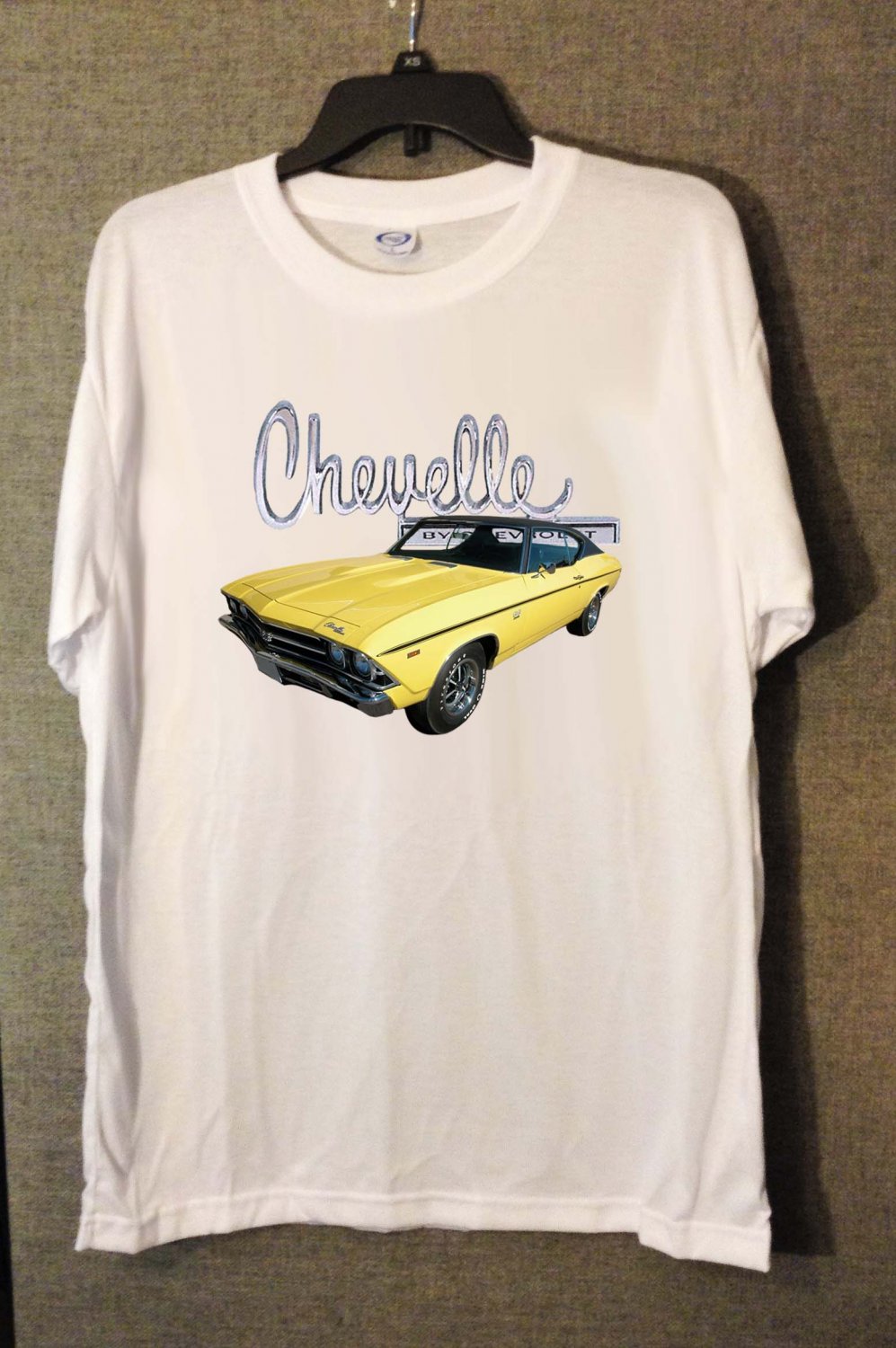 New Yellow 1969 Chevy Chevelle white T-shirt  (Medium)