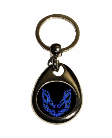 New 2nd gen Blue/Black Pontiac Firebird logo keychain! FREE SHIPPING!