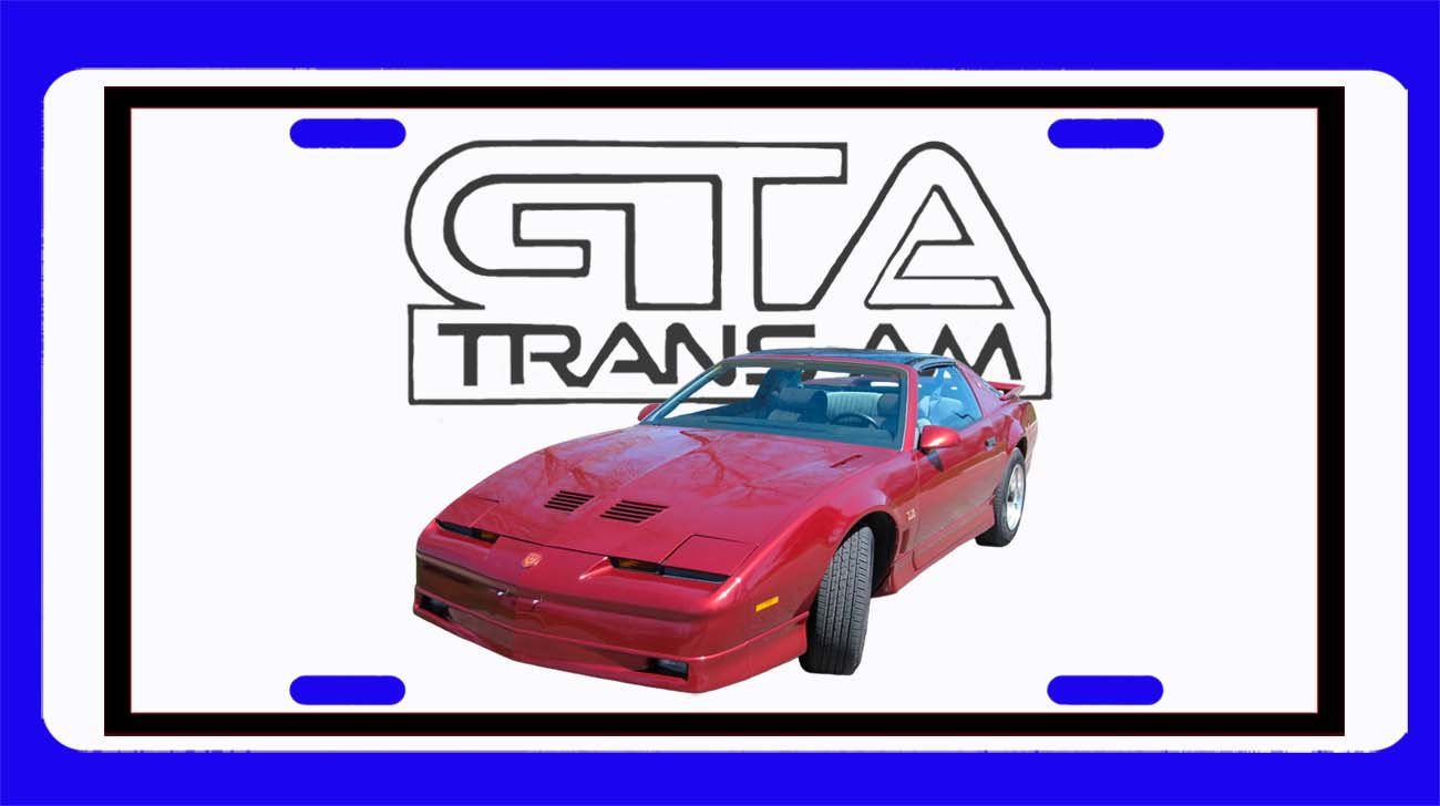 New 1989 Pontiac Trans Am Gta License Plate Free Shipping