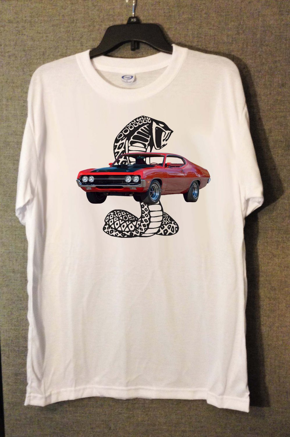 New 1970 Ford Gran Torino Cobra white T-shirt  (3X-Large)