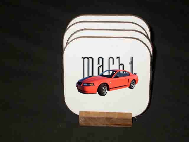 New Red 2004 Ford Mustang Mach 1 Hard Coaster set!!