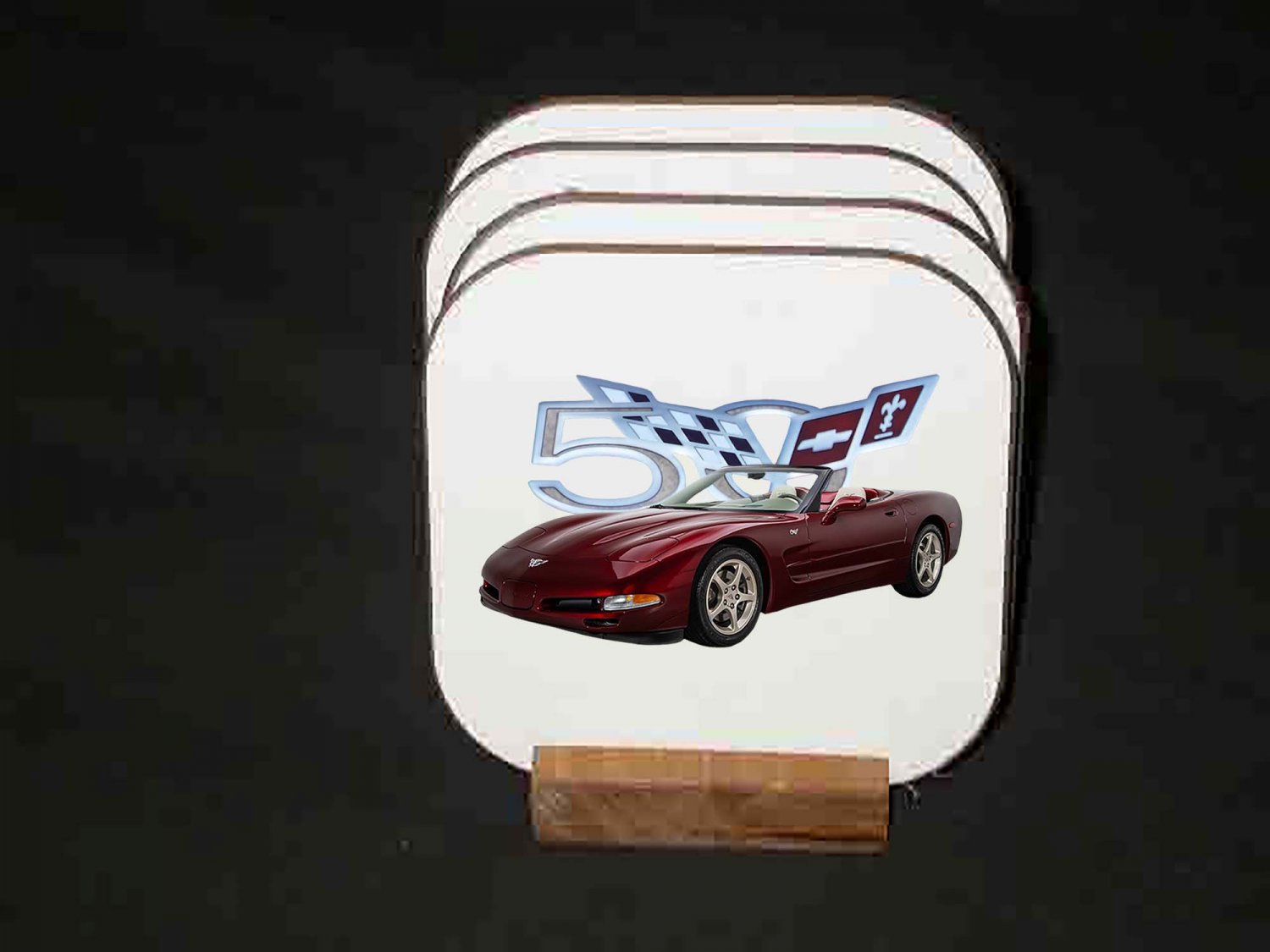 New 2003 50th anniversary Chevy Corvette Hard Coaster set!!