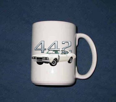 NEW 1968 Olds Cutlass 442 15 Oz mug!!  FREE SHIPPING!!