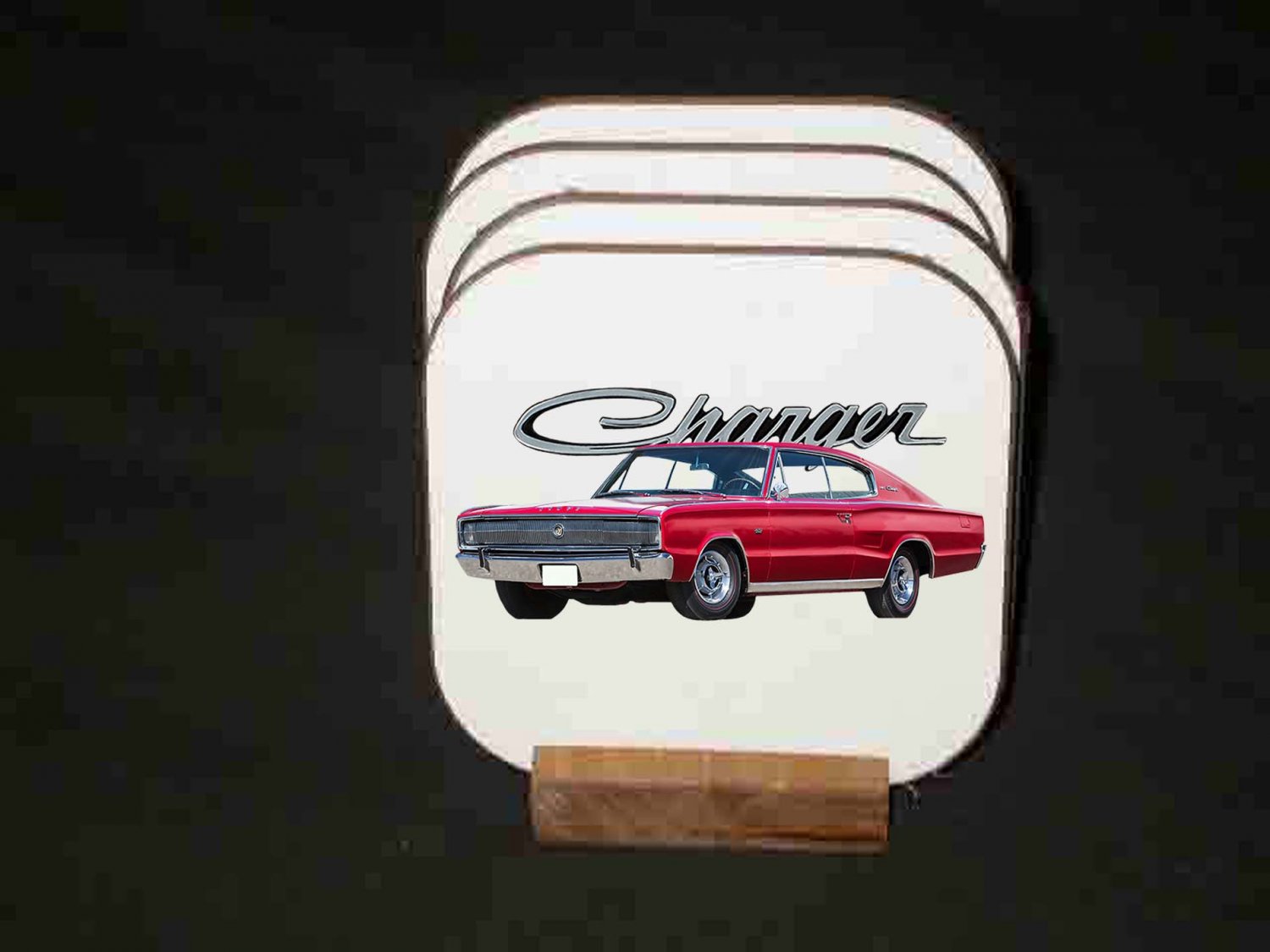 Beautiful 1966 Dodge Charger Hard Coaster set!