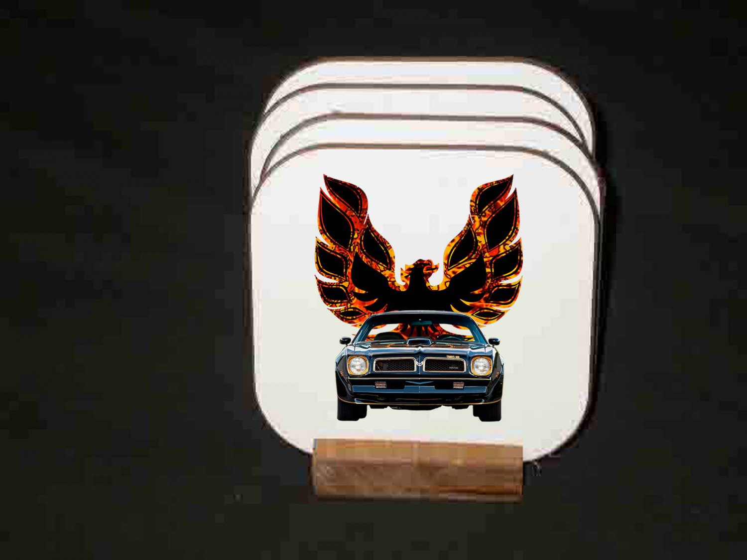 New Black 1976 Pontiac Trans AM SE Hard Coaster set!
