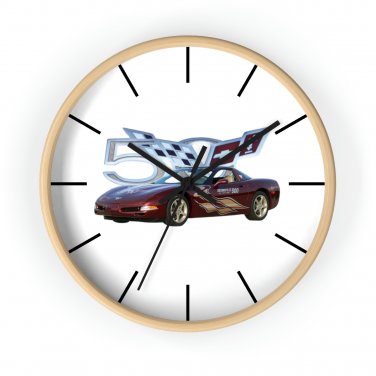 New 2003 50th Anniversary Chevy Corvette Pace Car 10" Wall Clock, Free Shipping!