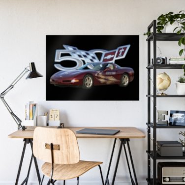 2003 Chevy Corvette 50th Anniversary Pace Car Gloss Poster, 4 sizes available