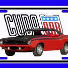 NEW 1970 Plymouth Red AAR Cuda License Plate FREE SHIPPING!