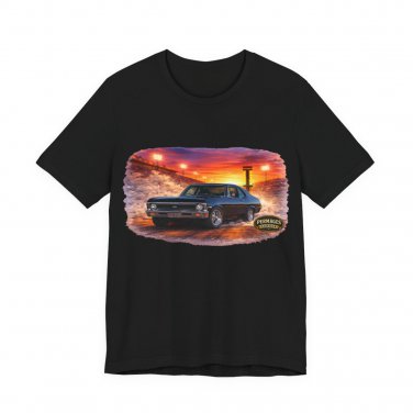 High-Octane Classic Drag Racing with Distressed 1968 Chevy Nova SS in our Nitro Series T-Shirt