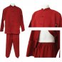 Men's Chinese Style PJ's, Red, Sm