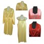 Sirisha Satin Silk Robe/Slip, ST, Lemon, Md