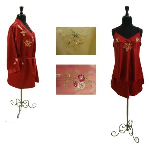 Sirisha Satin Robe, Cami, Tap Pant, ST, Lemon, XL