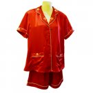 Sirisha Women's Satin Silk Shorty PJ's - Red, XXL