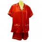Sirisha Women's Satin Silk Shorty PJ's - Red, XXL