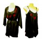 Sirisha Satin Robe, Cami, Tap Pant, G2, SC, Black, Sm