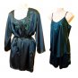 Sirisha Satin Robe, Cami, Tap Pant, G2, SC, Teal, Md