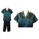 Sirisha Women's Satin Silk PJ's, SS/LP, Forest Green, XXL