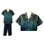 Sirisha Women's Satin Silk PJ's, SS/LP, Forest Green, XXL