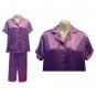 Sirisha Women's Satin Silk PJ's, SS/LP, Lavender, XXL
