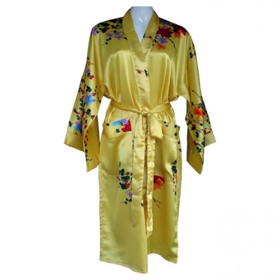 Sirisha Women's Asian Nouveau Satin Silk Robe - 14, XXL