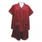 Sirisha Women's Satin Silk Shorty PJ's - Satin Red, XXL