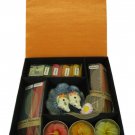 Incense & Candle in Silk, Large, Elephant Holders, Gold