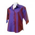 Sirisha Women's Silk Blouse, Purple, Lg