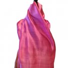 Large Thai Silk Scarf - Brown and Maroon