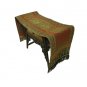 Embroidered Thai Silk/Cotton Table Runner, Satin Red