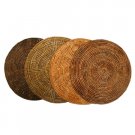 Rattan Placemat/Hotpad, Circular 10"", Ebony