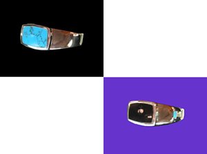 Silver/Stone Ring - Turquoise/Onynx, Onyx, 8