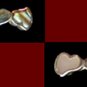 Sterling Silver/Pearlshell Hearts Ring, Abalone, 6